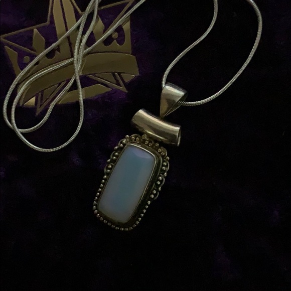 🧿SOLD!!🧿New SS925 Rope Necklace W Silver Opalite - Picture 9 of 16
